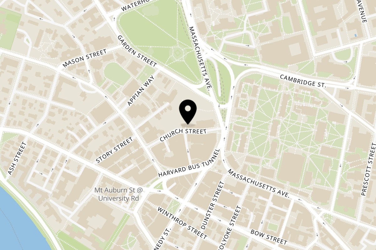 Map showing the location of SOURCE Restaurant on 27 Church St in Cambridge